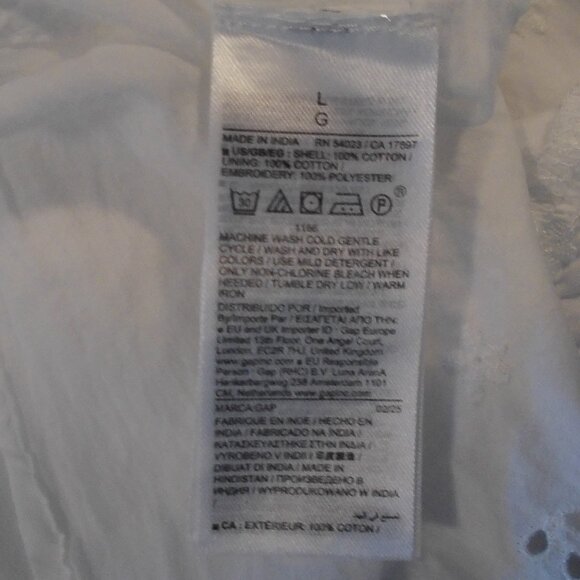 NWT: Doen X GAP Eyelet Midi Dress Off White Size L - Picture 9 of 12